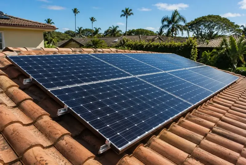 Installation de panneaux solaires à la Roche-Bernard